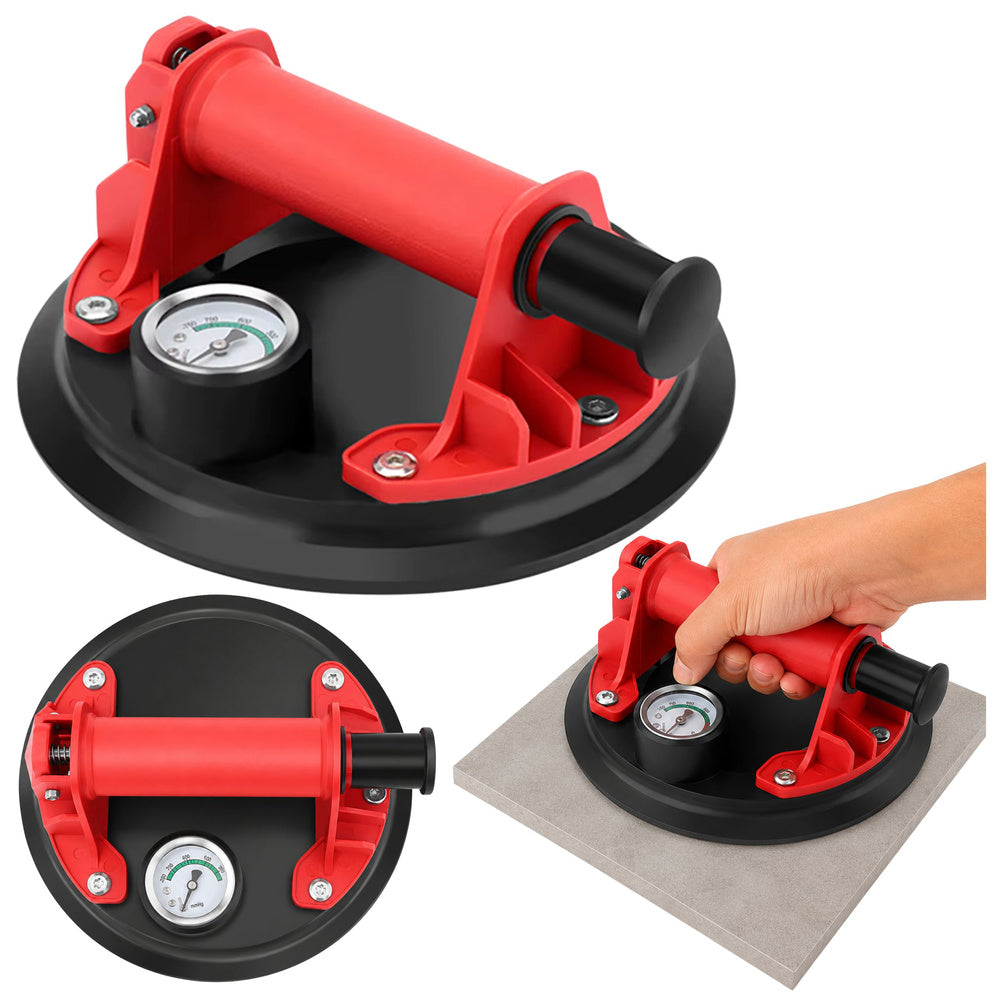 LEAN Vakuumsaugnapf für Fliesen, Glasuren und Glas mit Manometer, 20 cm