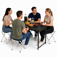 LEAN Campingmöbelset, Klapptisch, 4 Hocker, schwarzer Koffer – Produktabbildung 3