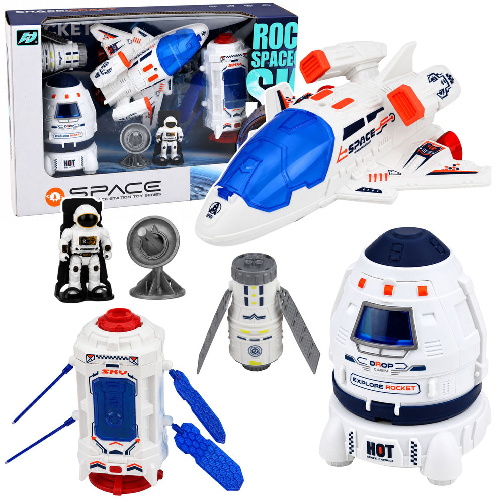 LEAN Toys Raumschiff-Satellitenkapsel-Kommunikationsantenne Astronauten-Set