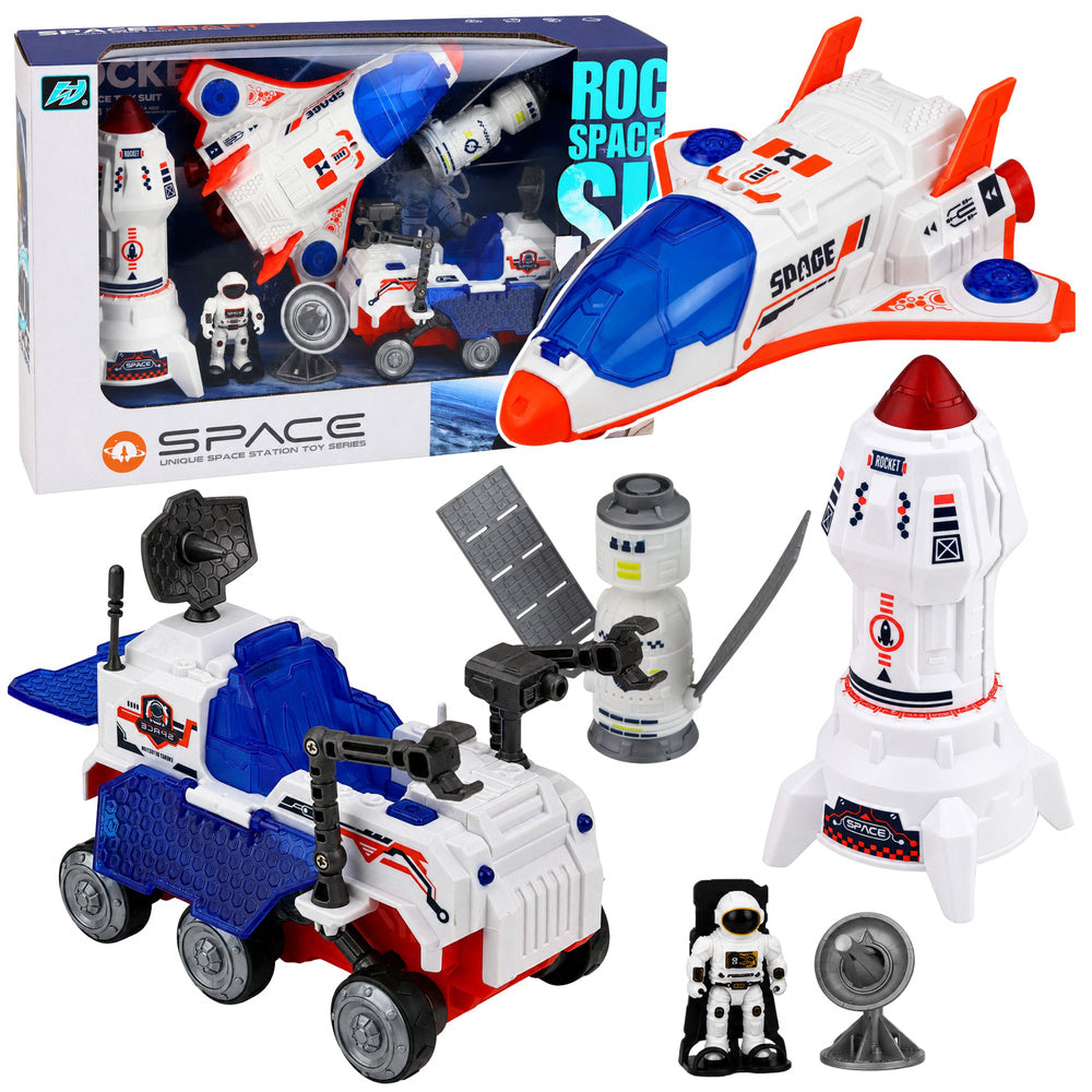 LEAN Toys Space Shuttle Raketenforschungsfahrzeug Kosmonauten-Satelliten-Set