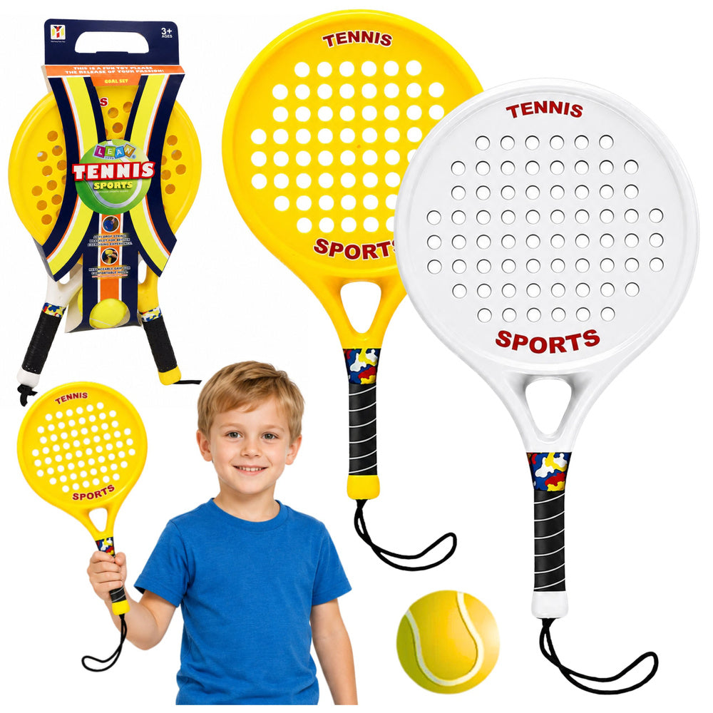 LEAN Toys Sportset für Beach- und Gartentennis, Schläger, Schaumstoffball