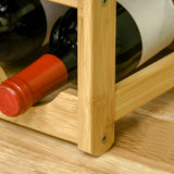 HOMCOM Weinregal aus Bambus für 16 Weinflaschen, 4 Regale, 43 cm x 23,5 cm x 38 cm Natur – Produktabbildung 8