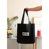 BT21 - Látková Einkaufs- Tasche 28x40 cm (schwarz)