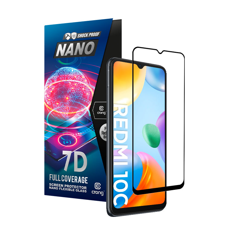 Crong 7D Nano flexibel Glas – bruchsicher Hybridglas 9H für vollständig Display Xiaomi Redmi 10C