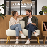 HOMCOM 2-Sitzer Sofa, weiche Polsterung, pflegeleichter Bezug, bis 220 kg, 117 x 56,5 x 77 cm, Cremeweiß – Produktabbildung 6