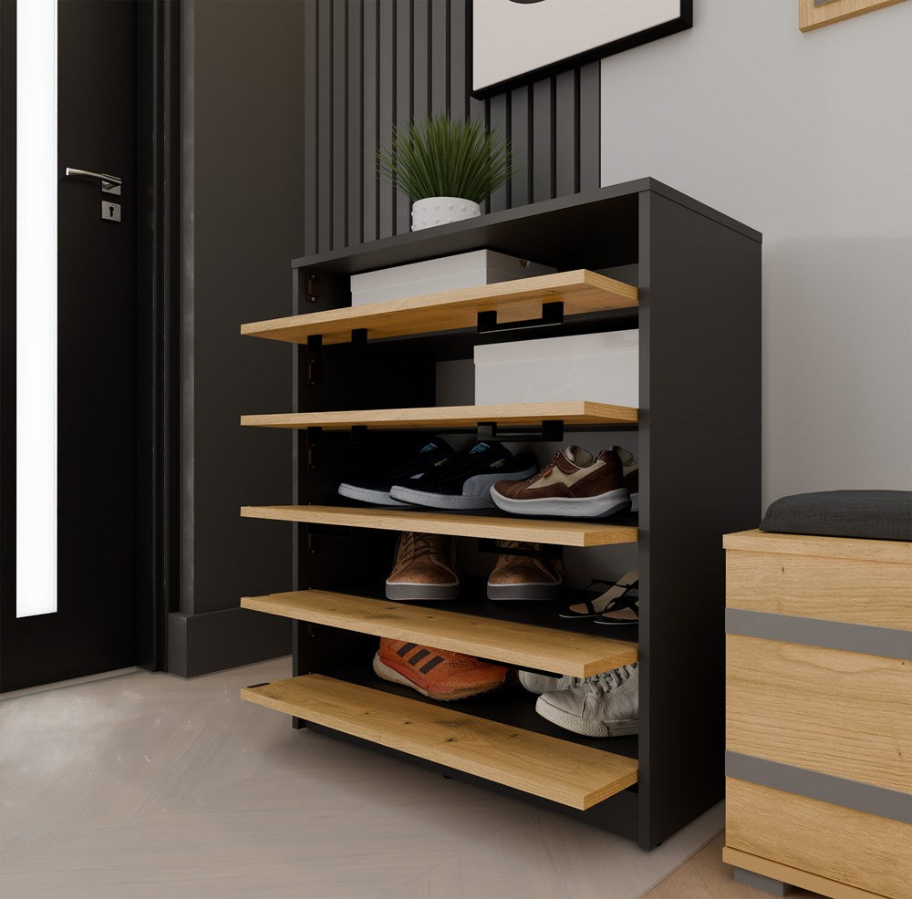 Schuhschrank ALEX ANTHRAZIT ARTISAN für Flur – Produktabbildung 3