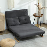 HOMCOM Schlafsofa 2er-Sofa mit Schlaffunktion, inkl. 2 Kissen, Sherpa-Optik, Natur + Dunkelgrau + – Produktabbildung 9