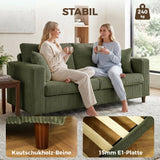HOMCOM 2-Sitzer-Cordsofa mit breiter tiefer Sitzfläche und Federkernpolster, grün – Produktabbildung 7