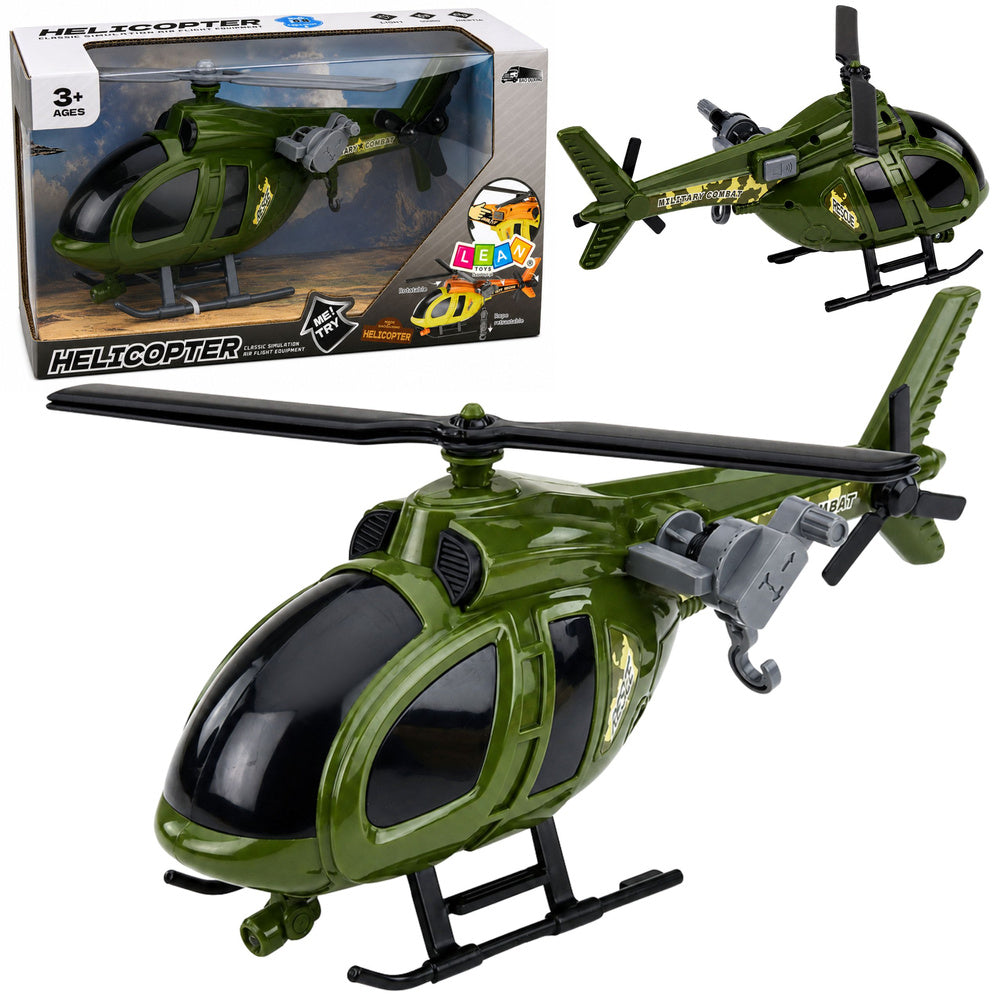 LEAN Toys Militärhubschrauber mit Hakenlichtern und Geräuschen (grün)