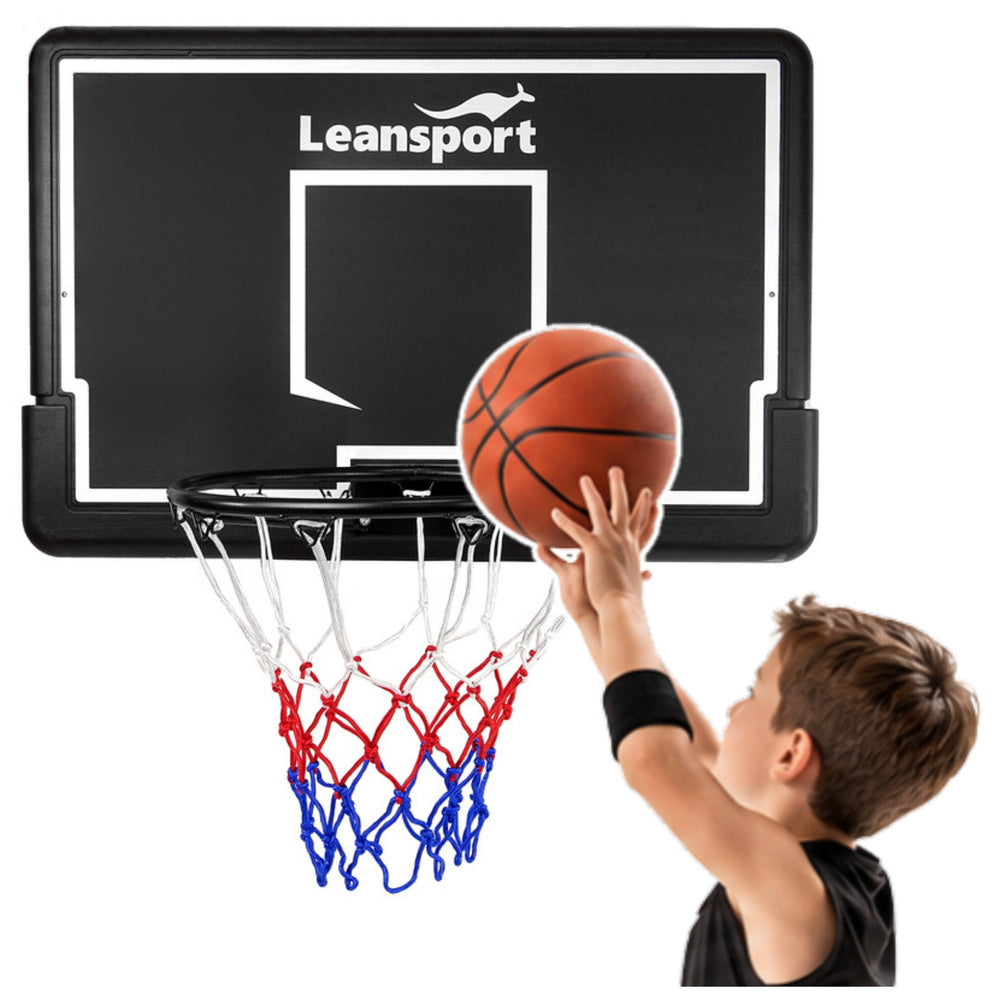 LEAN Sport Basketball Hängebrett Gartenkorb Schwarz 90 cm