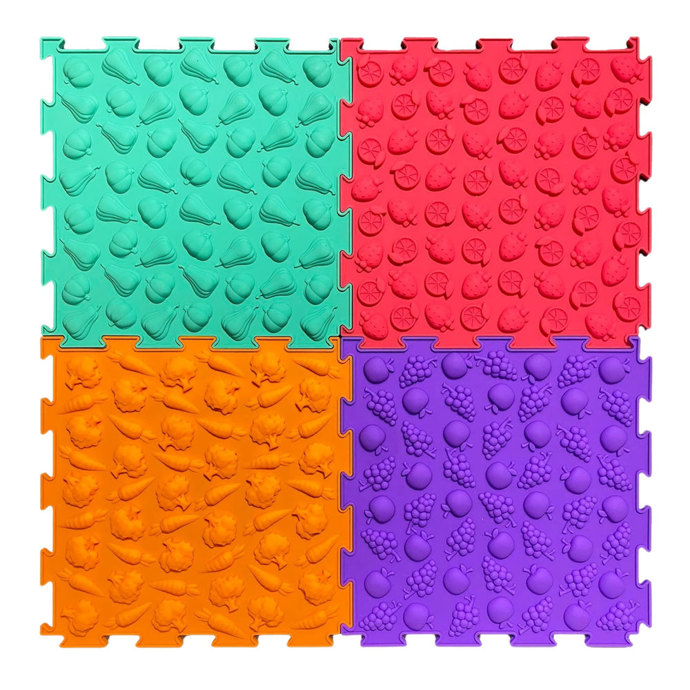 Sinnespfad-Puzzlefliesen Verschiedene Strukturen Farben 24,5 cm 10 Stück.