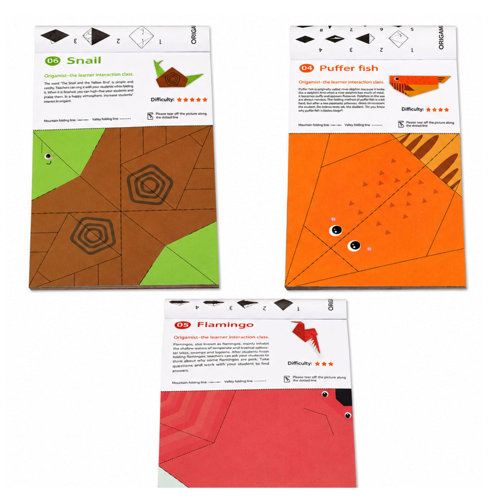 LEAN Buntes Origami-Notizbuch für Kinder, Tiermotive, Schwierigkeitsstufen, 30 Blatt – Produktabbildung 2