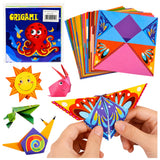 Origami-Set, farbiges Papier, Anleitungsheft, 100 Blatt