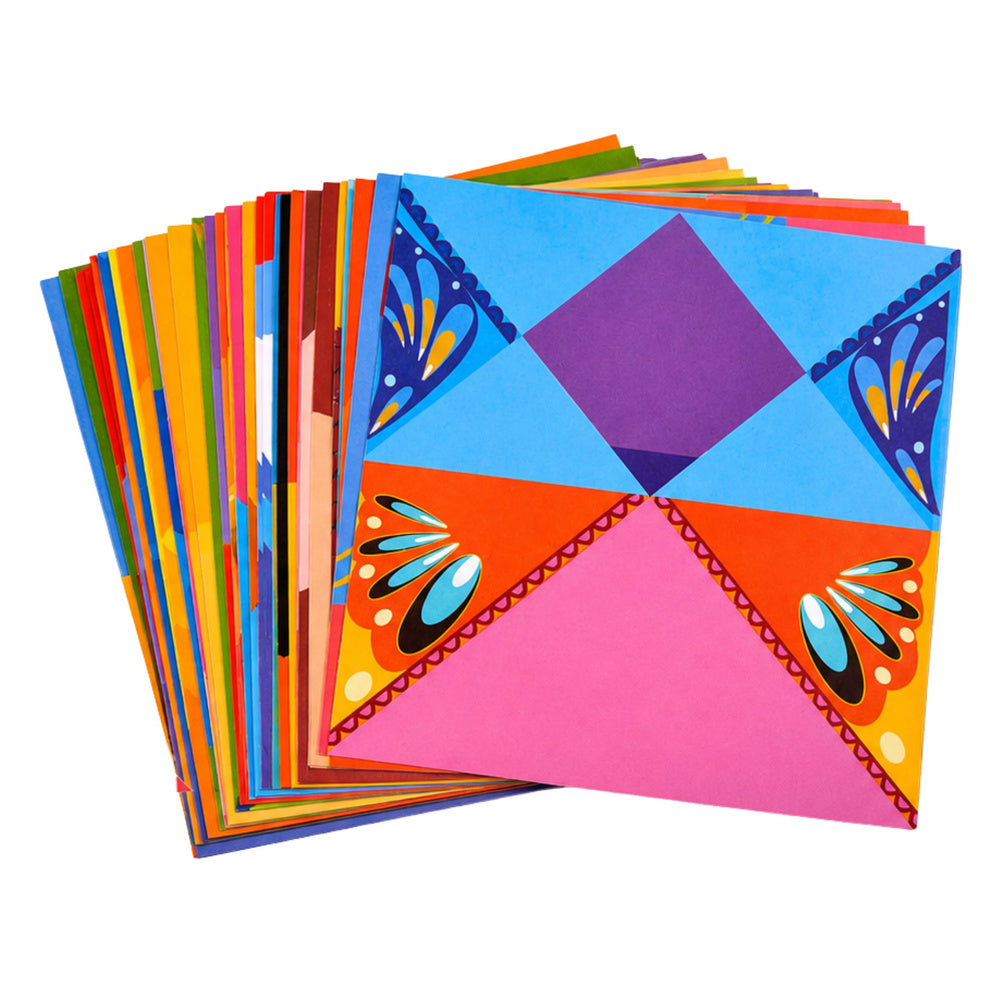 Origami-Set, farbiges Papier, Anleitungsheft, 100 Blatt
