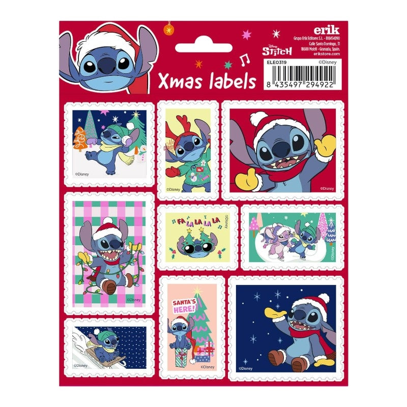 Disney Stitch - Set 18 samolepicích vánočních samolepek