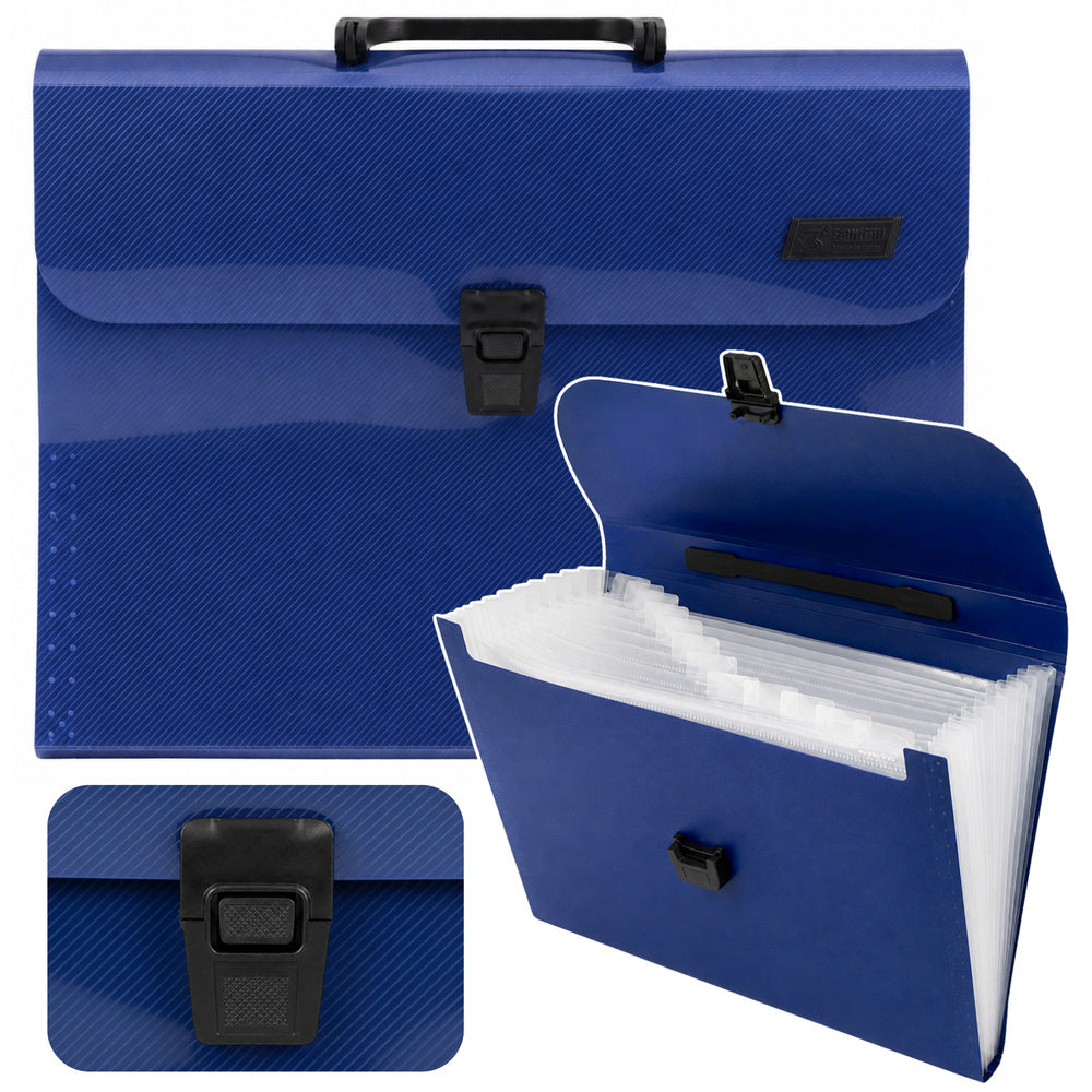 LEAN Ordner-Dokumentenorganizer mit 13 Fächern, blau, A4