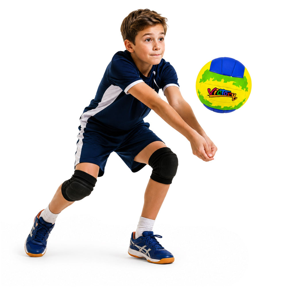 LEAN Toys Volleyball-Trainingsball, gelb und blau, 22 cm, Größe 5 – Produktabbildung 2
