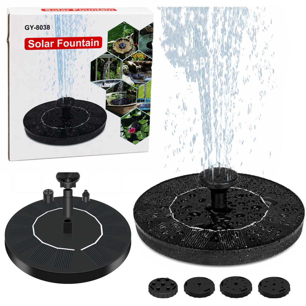 LEAN Solarbetriebener Gartenbrunnen für Teiche, 4 Düsen, 180 l/h