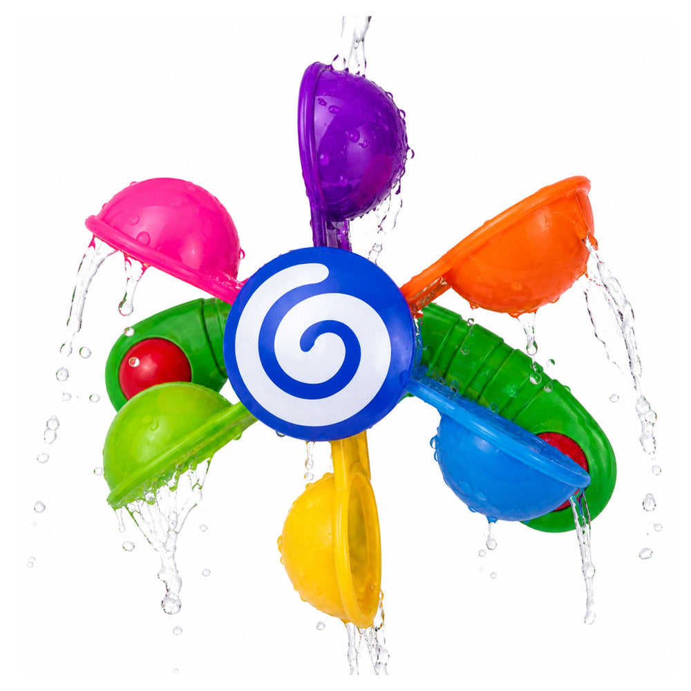 LEAN TOYS Badeset mit Wassermühle, Saugnäpfen und zwei Löffeln – Wasserspielzeug – Produktabbildung 2
