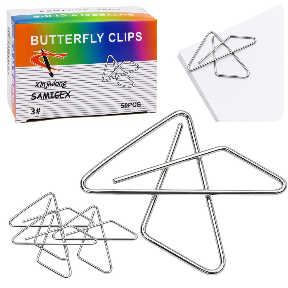 Metallene Schmetterlings-Kreuzklemmen für Bürodokumente 28 mm 50 Stück.