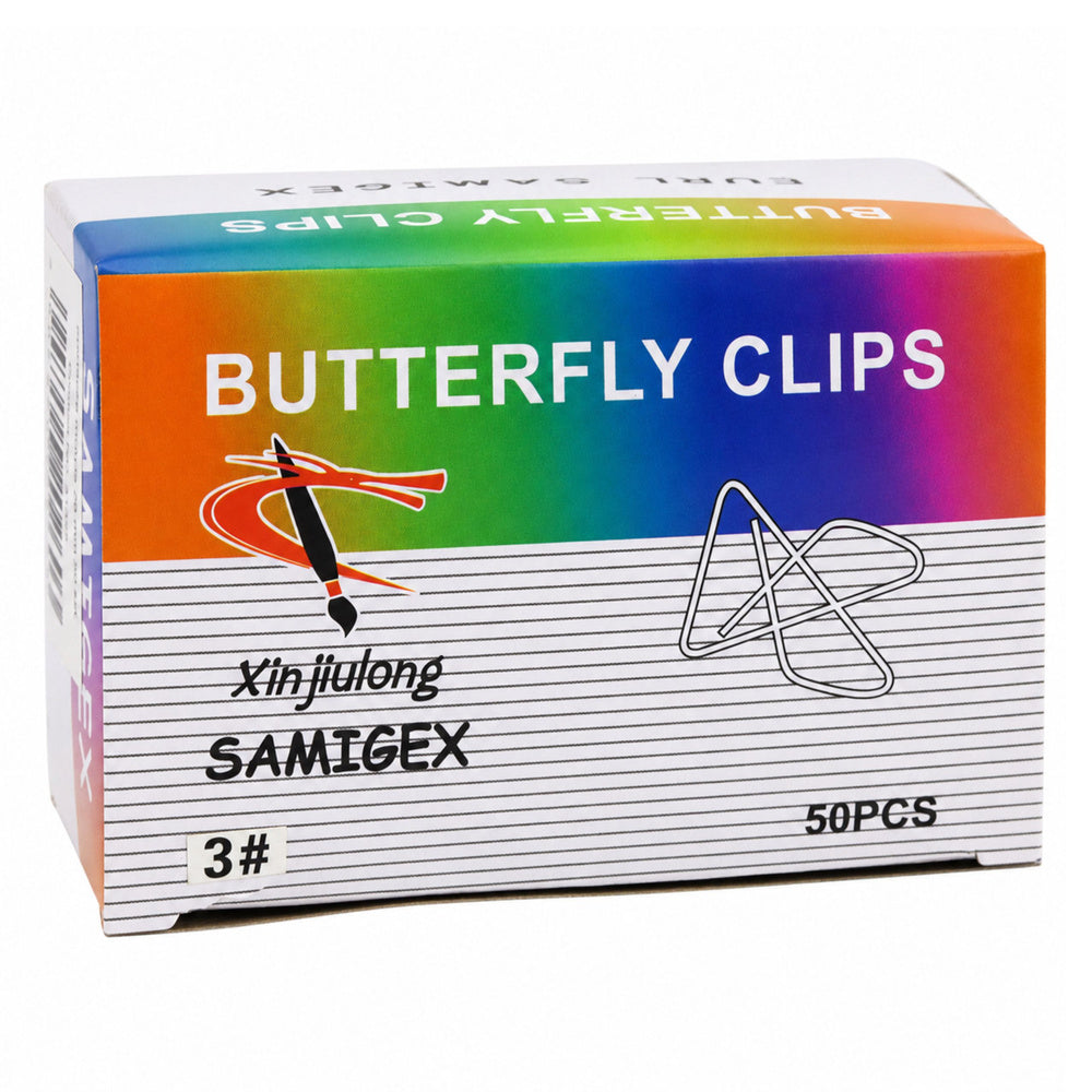 Metallene Schmetterlings-Kreuzklemmen für Bürodokumente 28 mm 50 Stück.