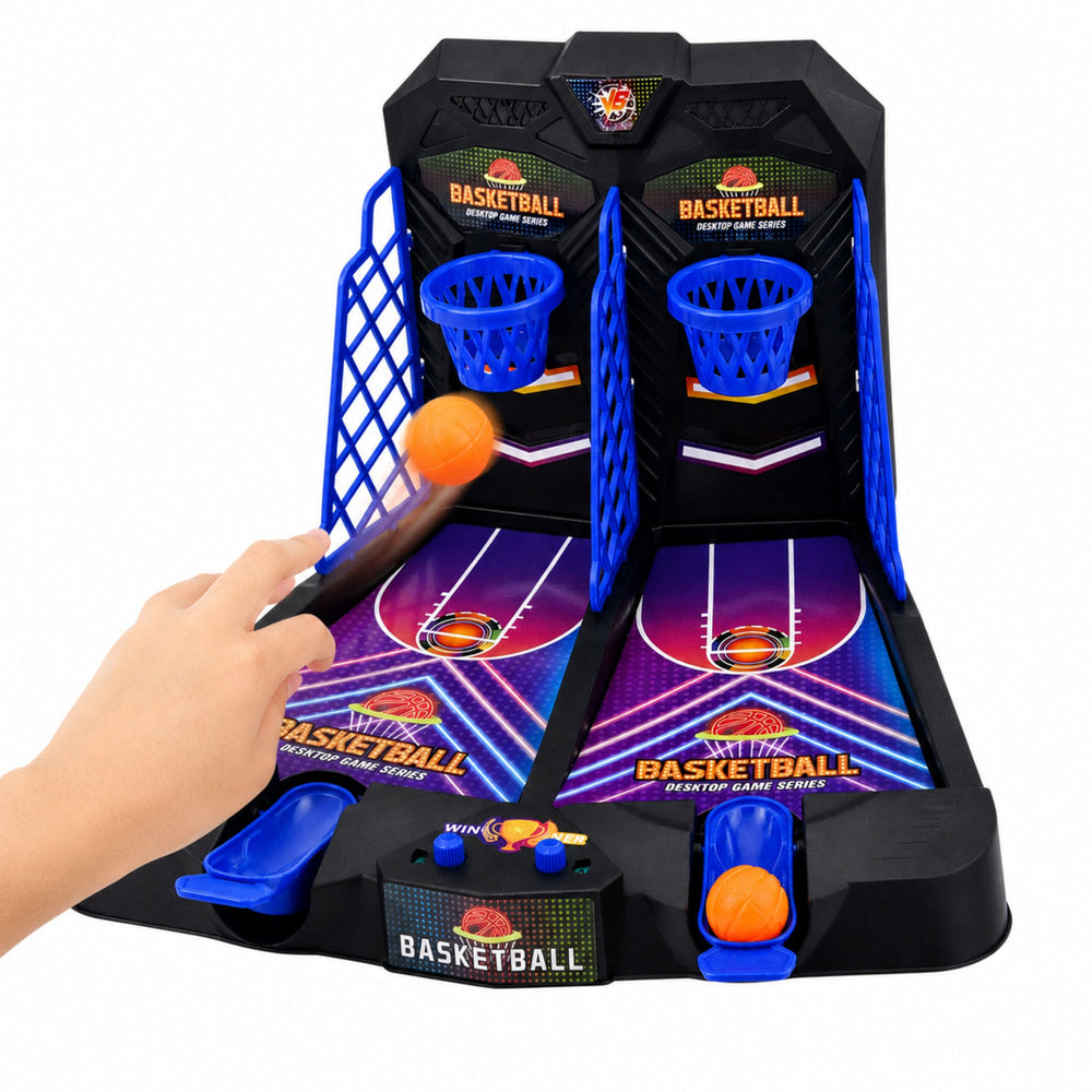 LEAN Toys Mini-Tischbasketball-Doppel-Geschicklichkeitsspiel für 2 Spieler (Punktewertung) – Produktabbildung 2