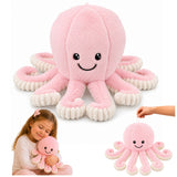 LEAN Toys Plüsch-Oktopus, Kuscheltier mit elastischen Tentakeln, rosa, 50 cm