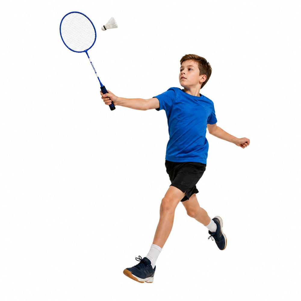 LEAN Toys Badminton-Set, Schläger, Federballhülle, blau – Produktabbildung 2