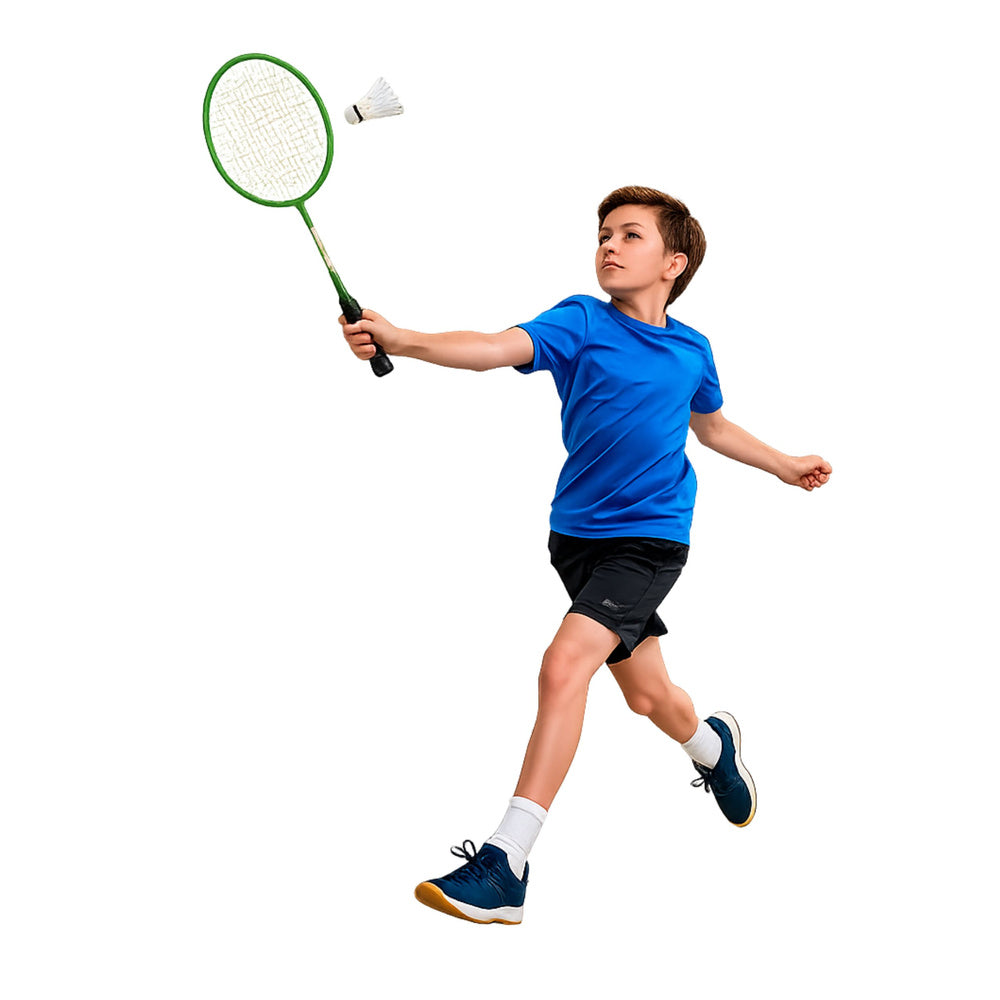 LEAN Toys Badminton-Set, Schläger, Federballhülle, Grün – Produktabbildung 2