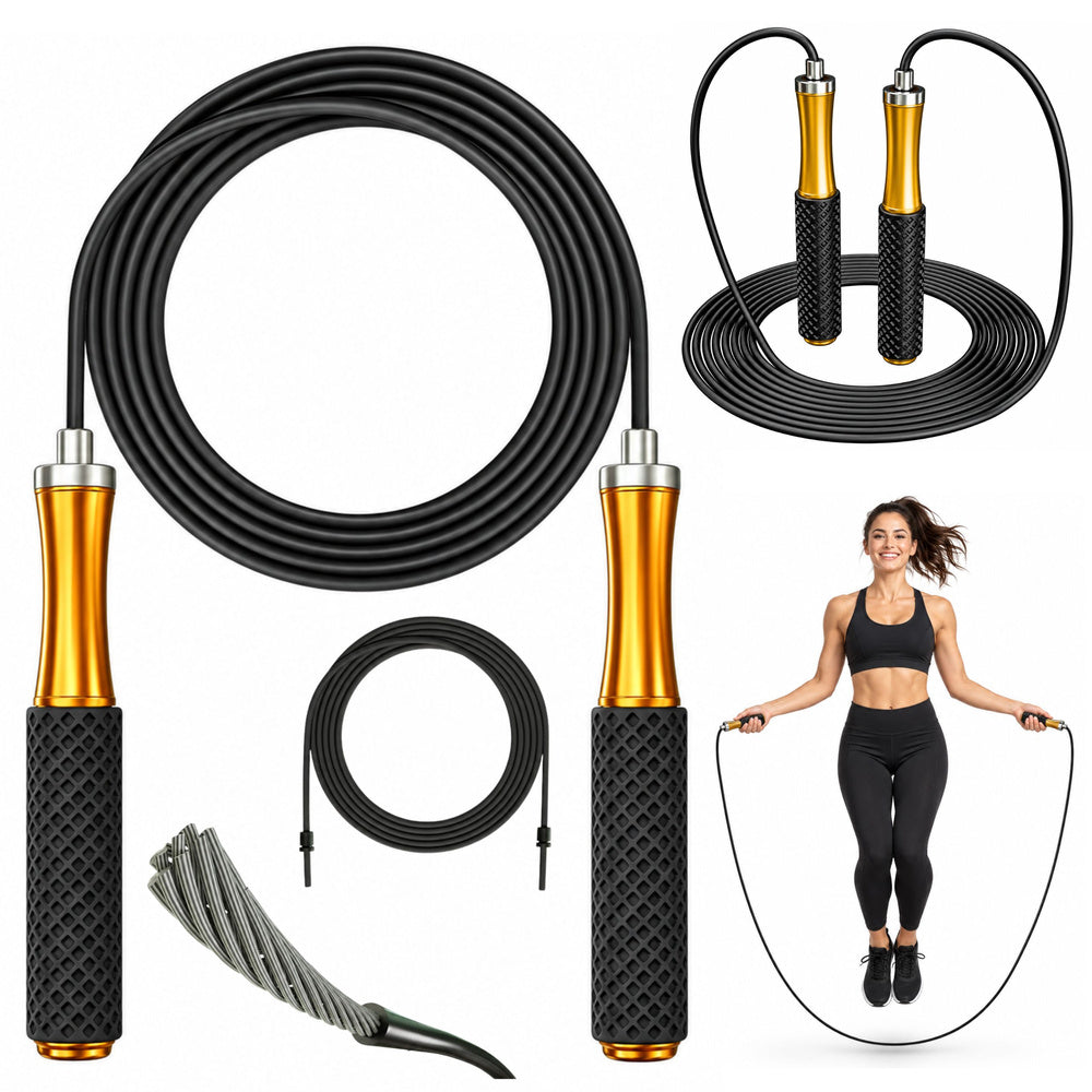 LEAN Toys 3M Sport-Trainings-Springseil mit Metallgriffen und verstellbaren Lagern