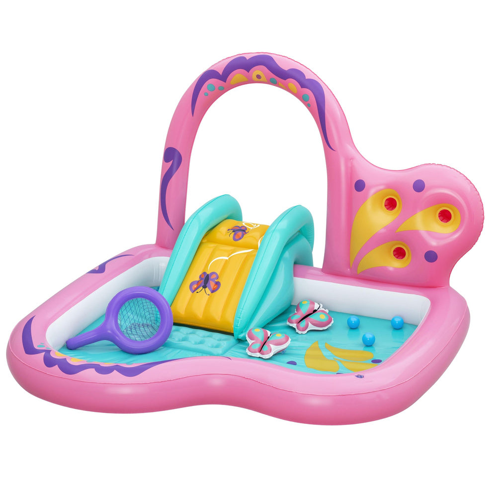 Wasserspielplatz mit Rutsche, Schmetterlingsmotiv, rosa Zubehör, Bestway 53175 – Produktabbildung 2