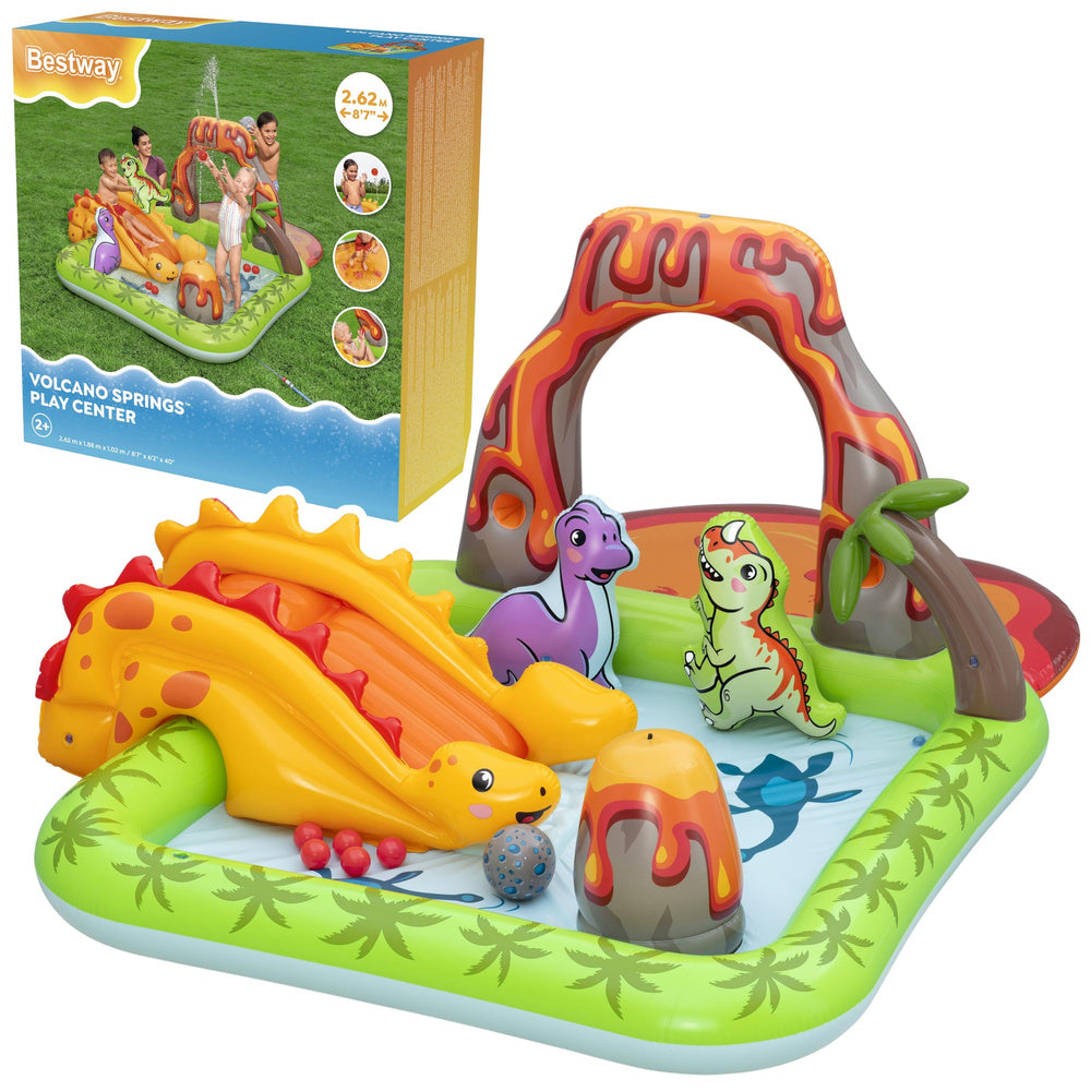 Wasserspielplatz mit Dinosauriern und Vulkanbällen Bestway 53172