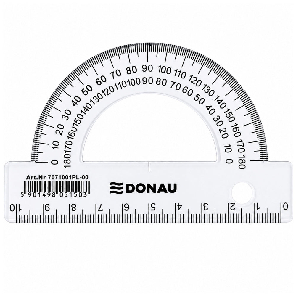 LEAN School DONAU Transparenter Schulwinkelmesser 180° 10 cm