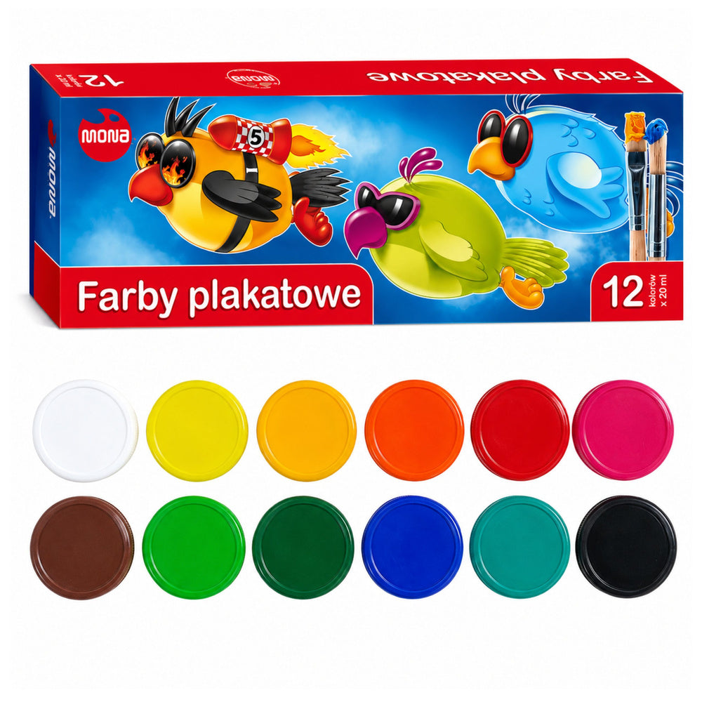 LEAN School MONA Schul-Deckfarben 12 Farben x 20 ml