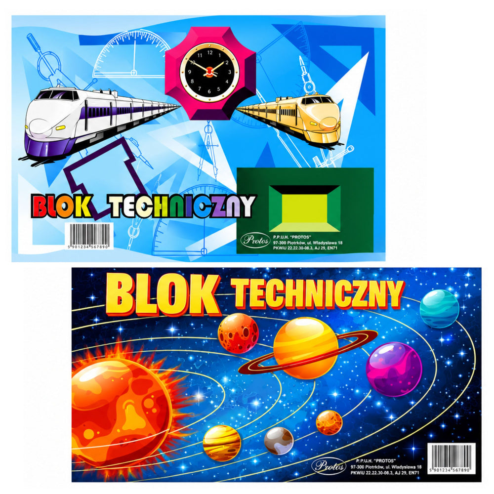 LEAN School PROTOS Weißer Zeichenblock A3 10 Blatt 160 g/m²
