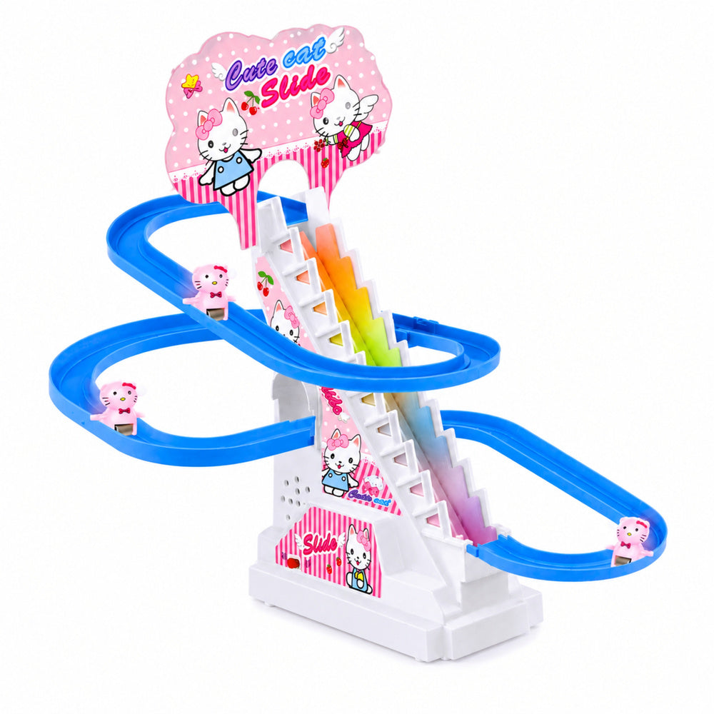 LEAN Toys Rutschbahn für Kätzchen, bewegliche Treppe, Figuren, Lichter, Geräusche – Produktabbildung 2
