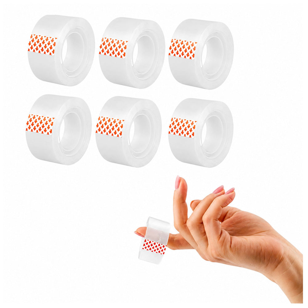 LEAN School D.RECT Transparente Büro-Klebebänder 24 mm x 20 m – Set mit 6 Stück