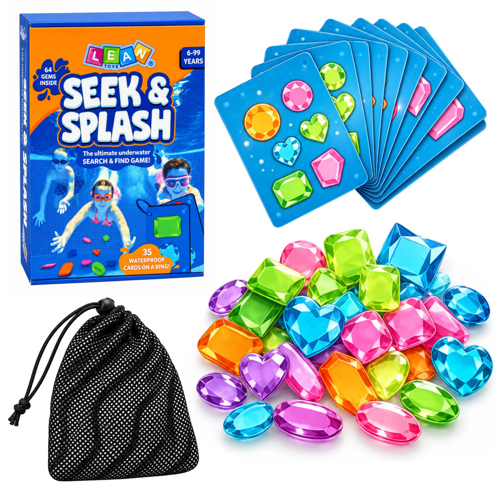 LEAN Toys Tauchspiel Edelsteinsuche Aufgabenkarten Wasserdicht