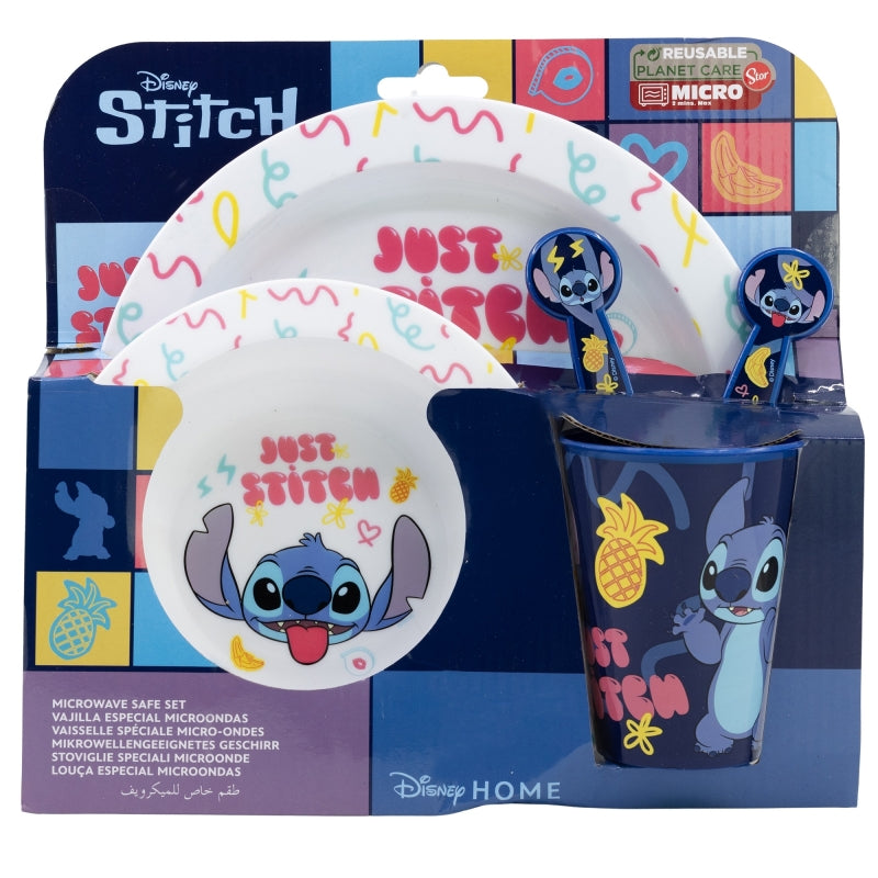 Disney Stitch - 5dílná Set nádobí für Mikrowellen- trouby aus der Kollektion Palms (Teller, miska – Produktabbildung 2
