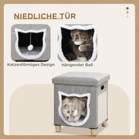 PawHut Katzenhöhle, Katzenhaus, inkl. Spielball, waschbares Kissen, 35,5 cm x 35,5 cm x 42,5 cm – Produktabbildung 7