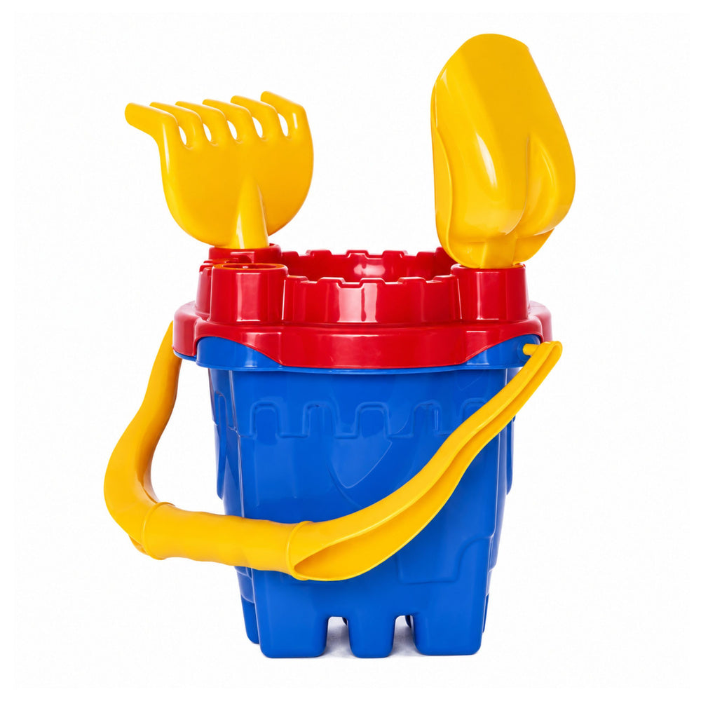 HEMAR Sandburg-Set, Eimer, Sieb, Schaufel, Rechen, 4-teilig