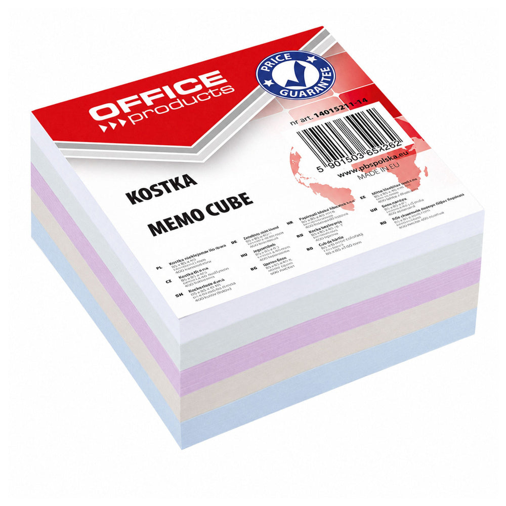 LEAN School Ungeklebter Notizzettelblock 85x85x40 mm Farbmix OFFICE PRODUCTS