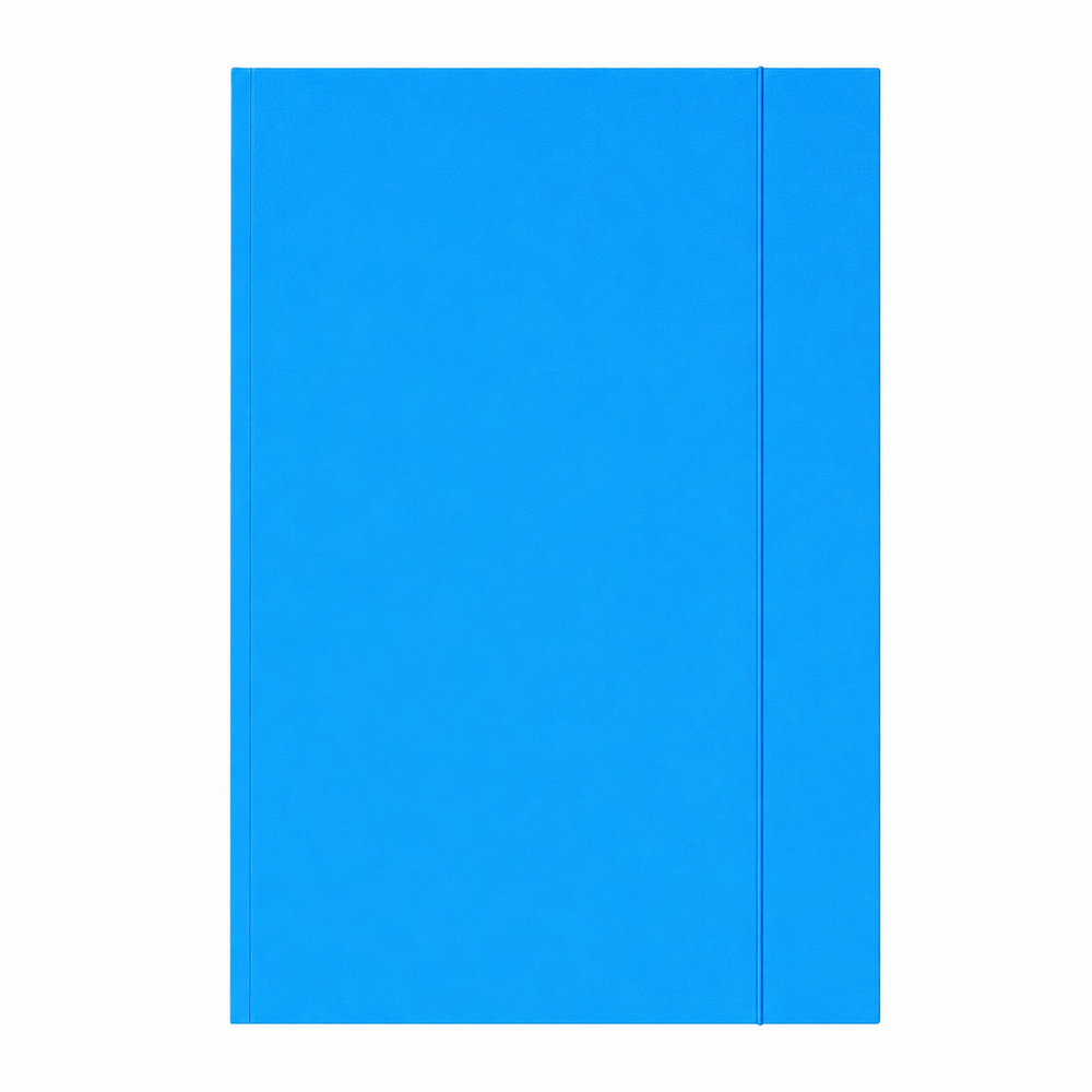 LEAN Blaue Lackierte Kartonmappe mit Gummiband A4+ 300 g/m²