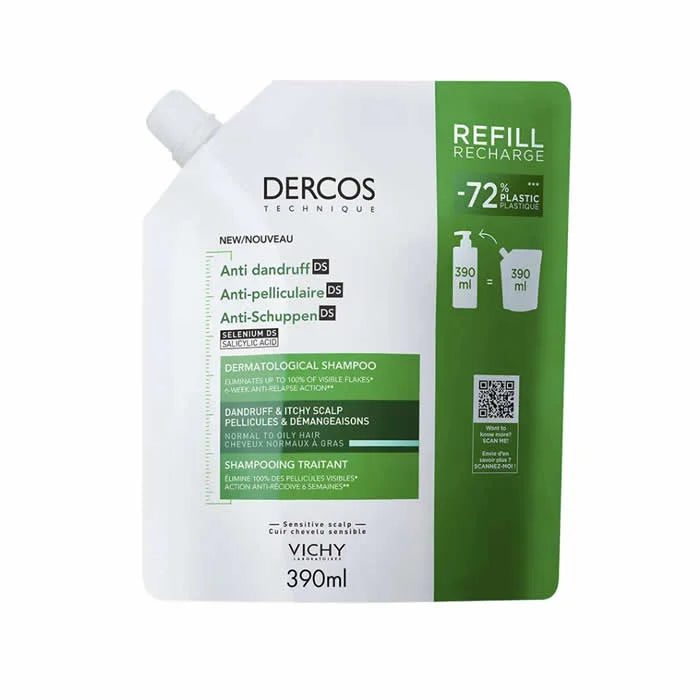 VICHY Dercos Anti-dandruff Shampoo Normal to Oily Hair Ecorefill 390ml
