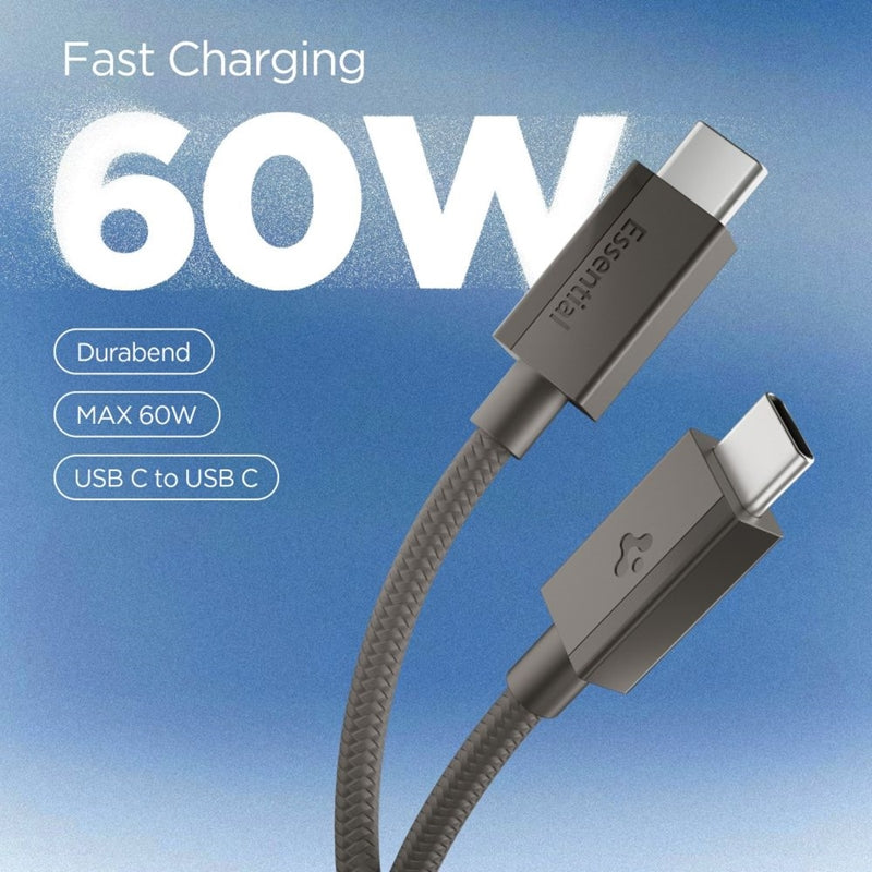 Spigen EB6015CC Essential - Kabel USB-C für USB-C 60W 1,5m (metalický) – Produktabbildung 2