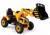 LEAN CARS Elektrische Fahrt auf Traktor mit Schaufelbagger Orange