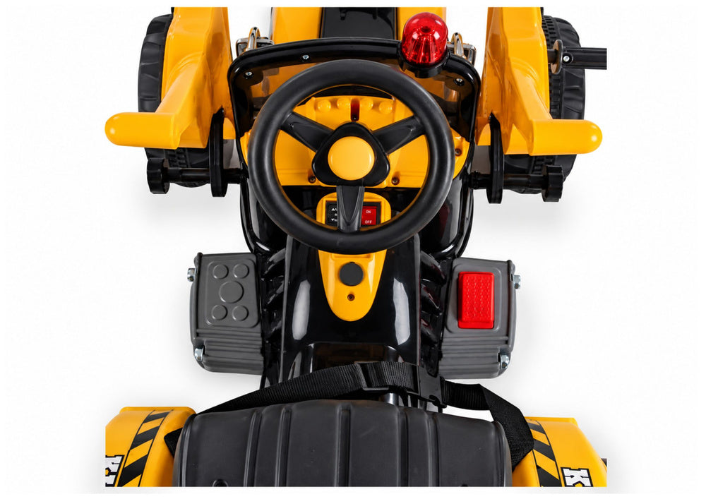 LEAN CARS Elektrische Fahrt auf Traktor mit Schaufelbagger Orange – Produktabbildung 4