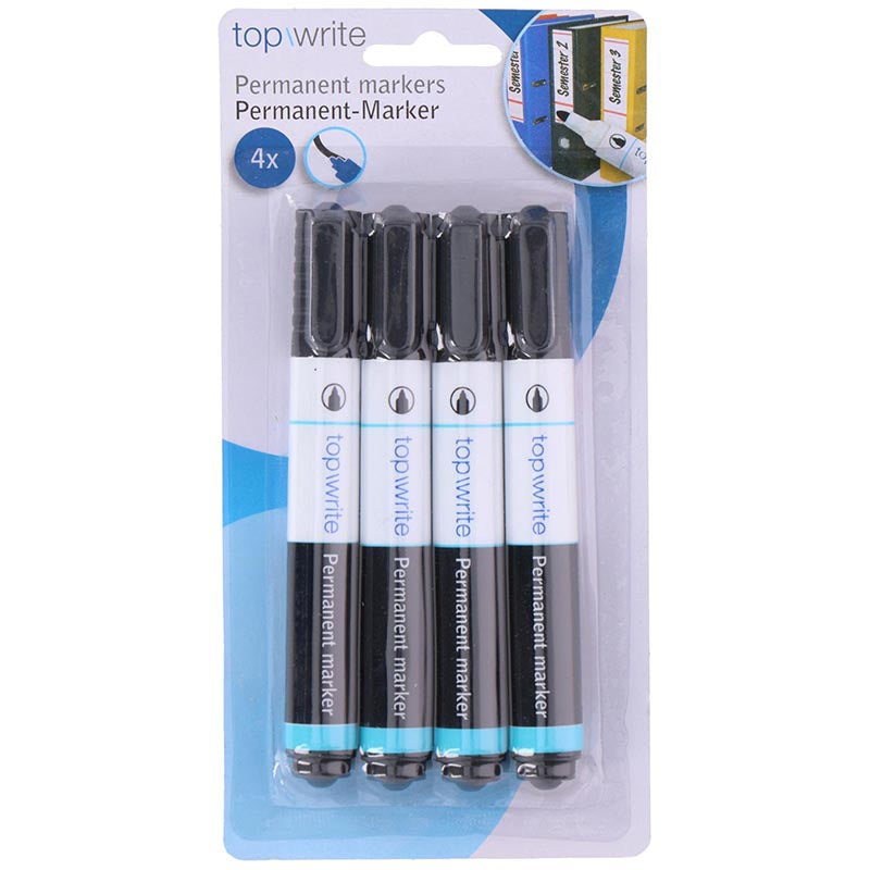 Topwrite - Permanentní popisovač 4 Stk. (schwarz) – Produktabbildung 2