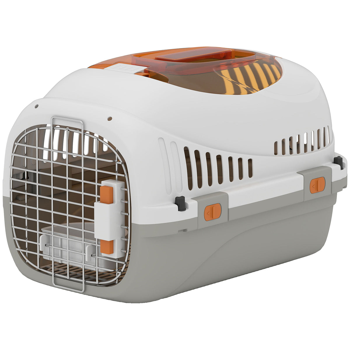 PawHut Transportbox Hundetransportbox für Katze Miniaturhunde bis 4kg Hundebox mit Dachöffnung Futternapf
