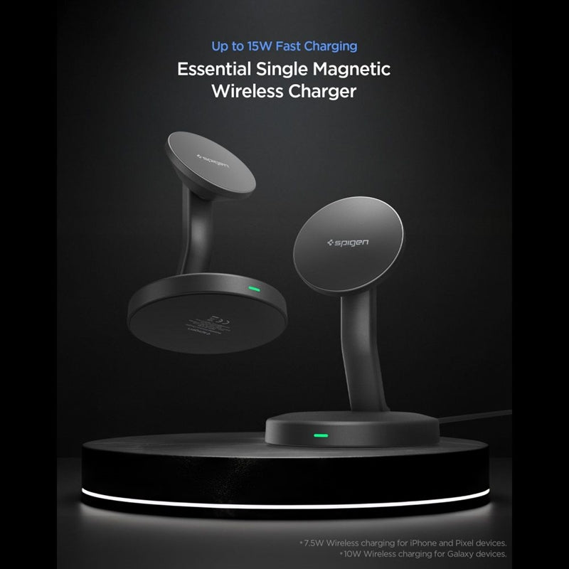 Kabelloses Ladegerät Spigen EF151MS Essential - MagSafe 15W (schwarz) – Produktabbildung 3